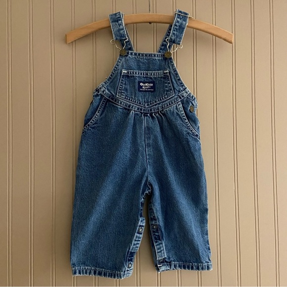 OshKosh B'gosh Other - Vintage Oshkosh B’Gosh 100% Cotton Jean Overalls Size 12 Months